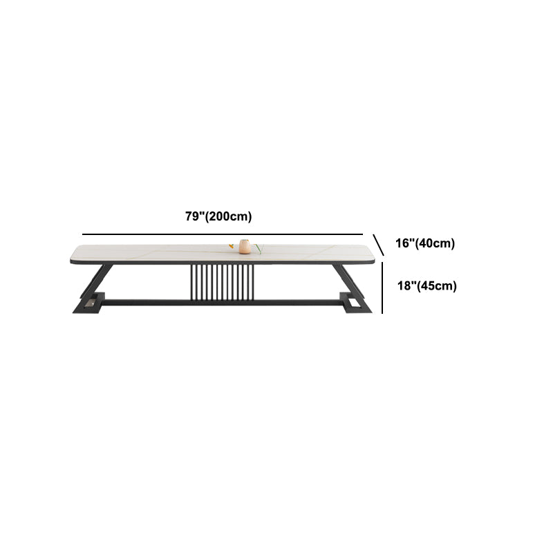 17.72"H TV Stand Contemporary Style White TV Stand Console for Living Room