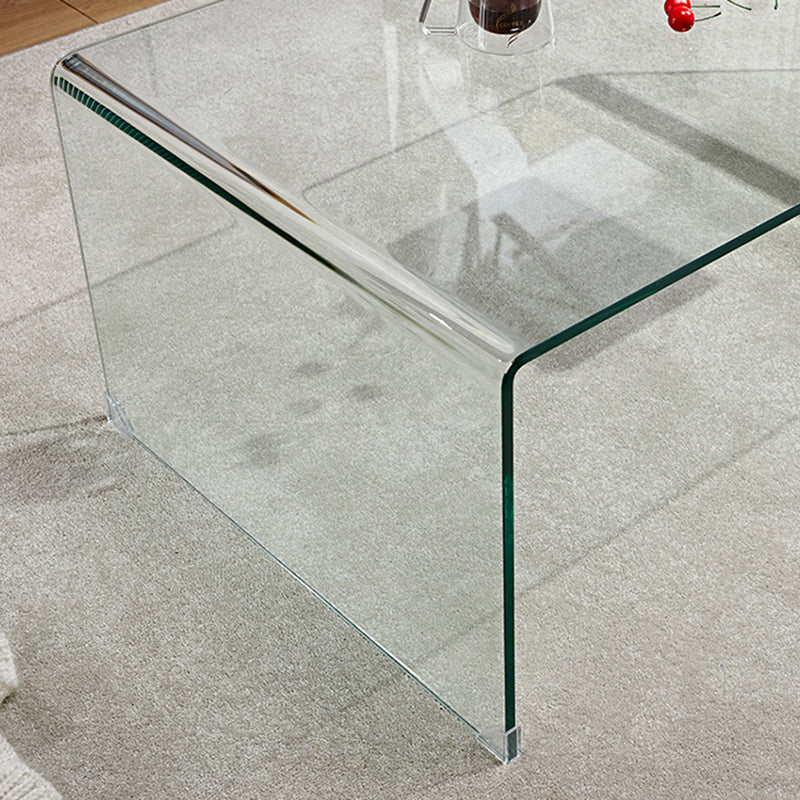 Glass Night Table, Contemporary Black/Clear Nightstand Or End Table