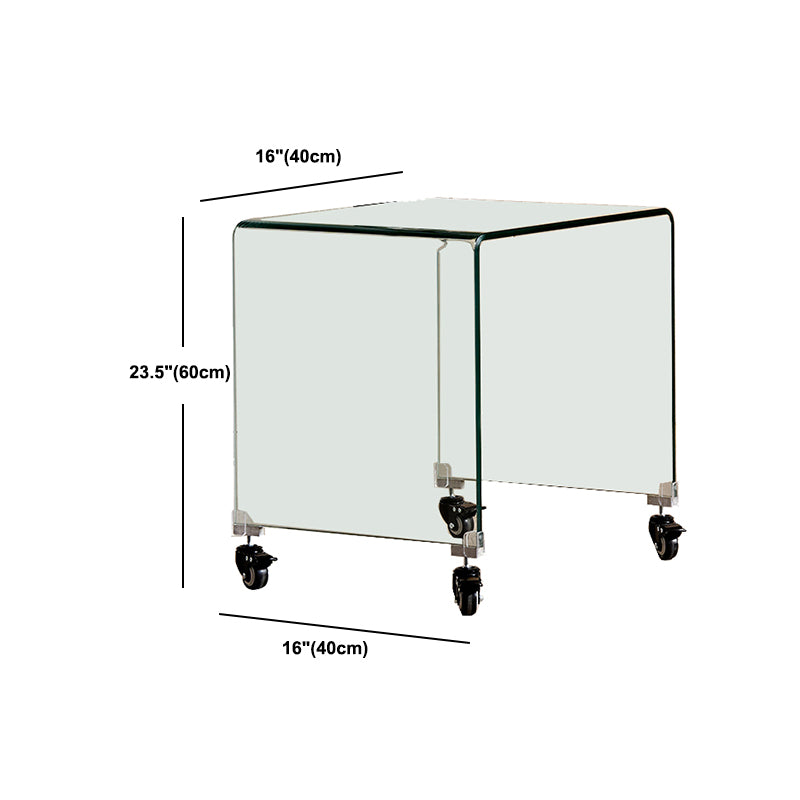 Glass Night Table, Contemporary Black/Clear Nightstand Or End Table