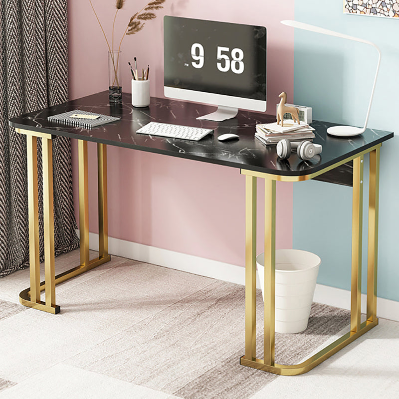 28.3 Inch Height Writing Desk Rectangular Glam Wooden Office Desk