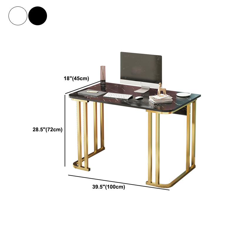 28.3 Inch Height Writing Desk Rectangular Glam Wooden Office Desk