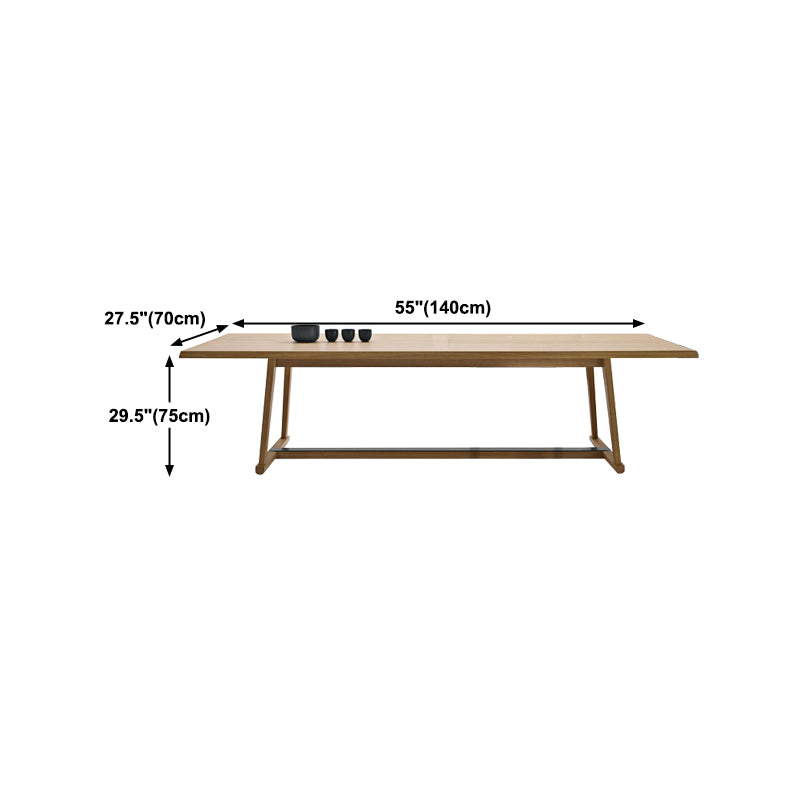 30"H Contemporary Office Desk Rectangular Solid Wood Writing Desk