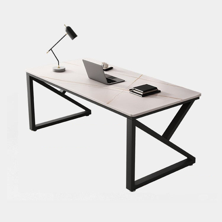 Contemporary Office Desk Rectangular Writing Desk with Metal Legs