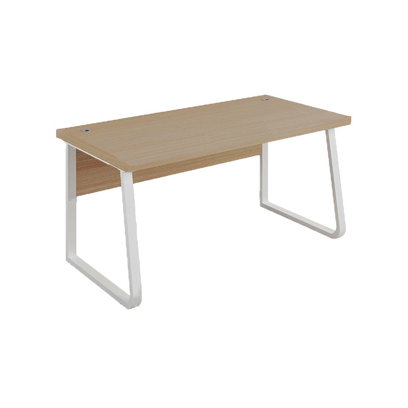 Rectangular Office Desk Wooden and Metal Writing Desk, Natural