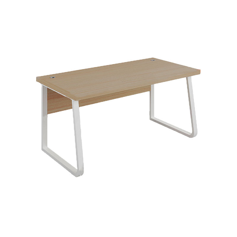 Rectangular Office Desk Wooden and Metal Writing Desk, Natural