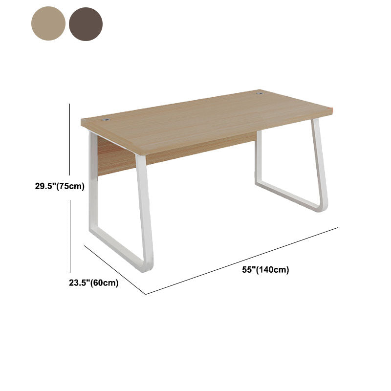 Rectangular Office Desk Wooden and Metal Writing Desk, Natural