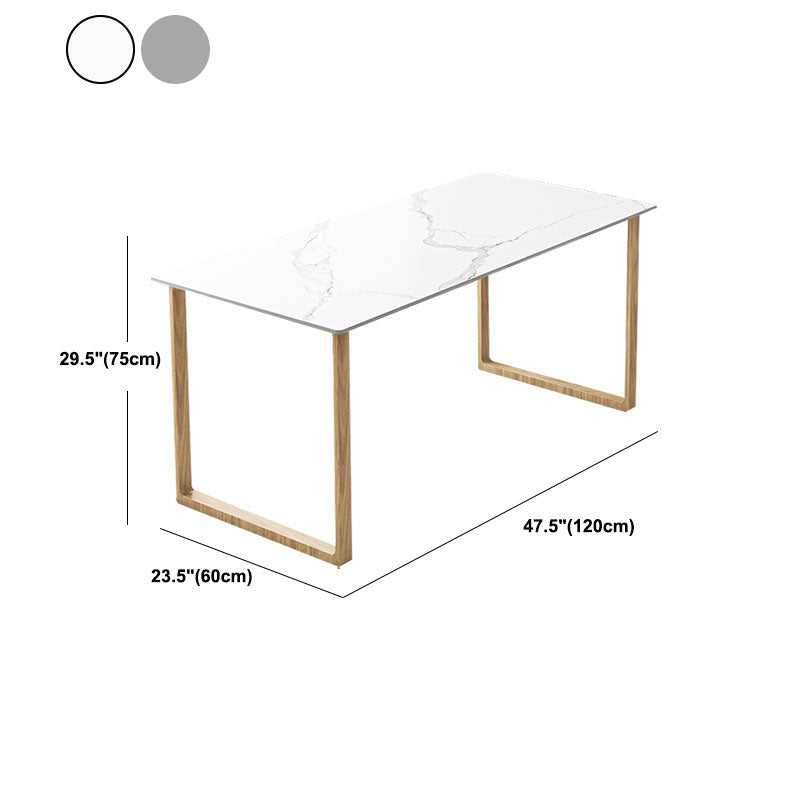 Contemporary Stone Writing Desk 29.52" H Sled Rectangular Office Desk for Home