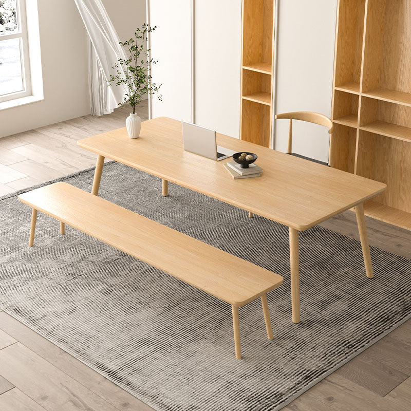 Simple Modern Desk Solid Wood Rectangular Study Desk in Natural