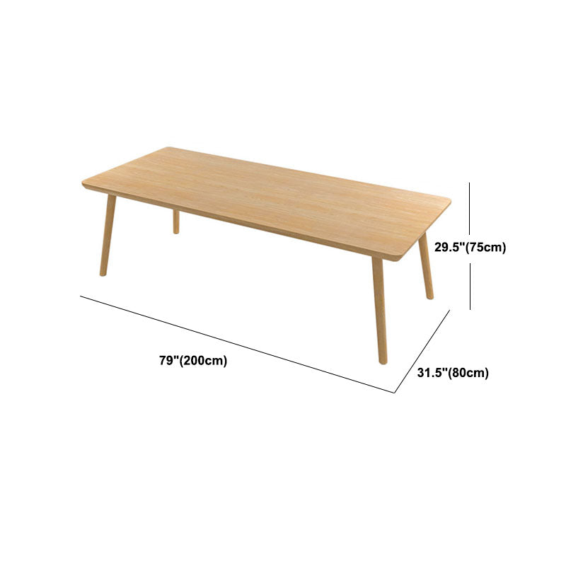 Simple Modern Desk Solid Wood Rectangular Study Desk in Natural