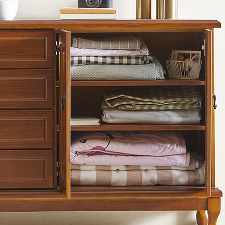 16" W Solid Wood Combo Dresser Horizontal Storage Chest with Drawers and Doors