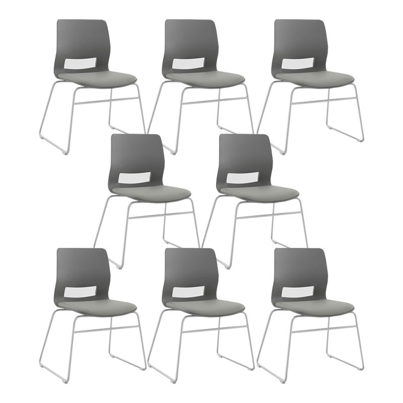 Contemporary Armless Office Chair Chrome Frame Task/Desk Chair