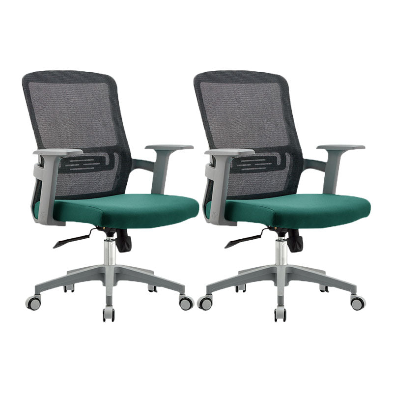 Modern Fixed Arms Desk Chair Mid Back Lumbar Support Desk Chair