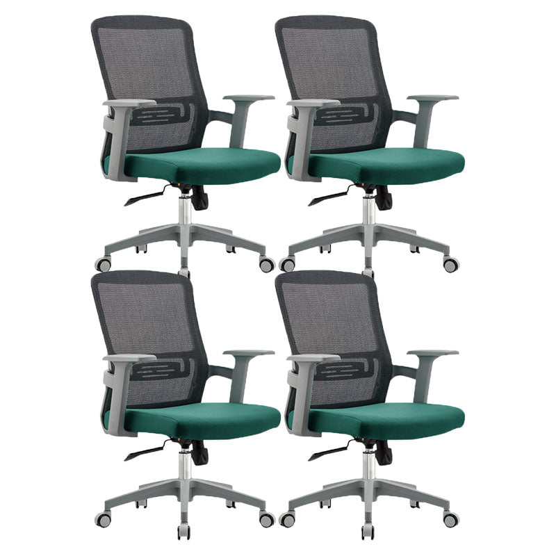 Modern Fixed Arms Desk Chair Mid Back Lumbar Support Desk Chair