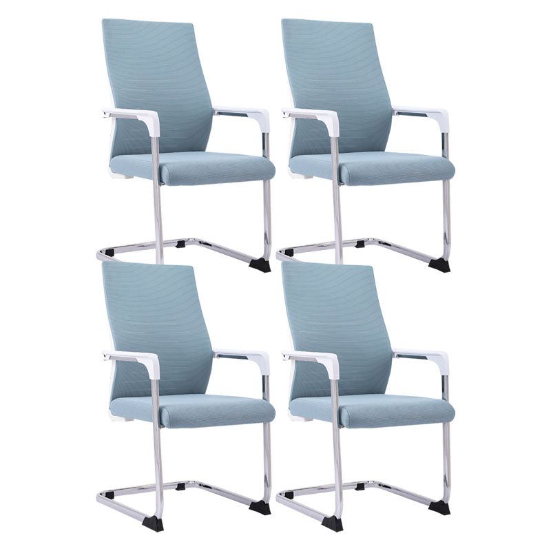 Modern Fixed Arms Office Chair Steel Lumbar Support Desk Chair