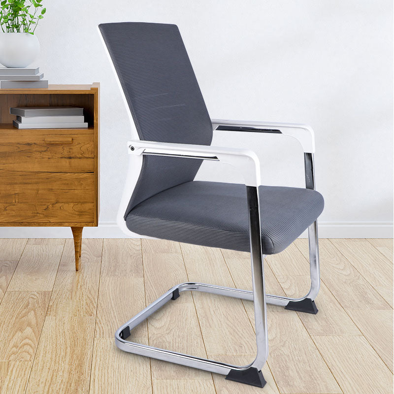 Modern Fixed Arms Office Chair Steel Lumbar Support Desk Chair