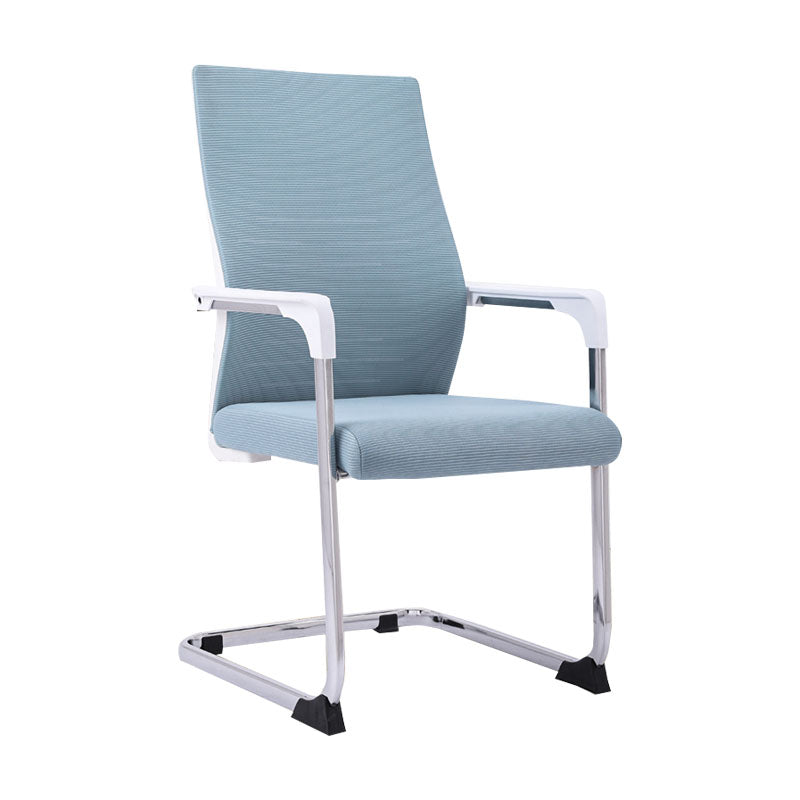 Modern Fixed Arms Office Chair Steel Lumbar Support Desk Chair