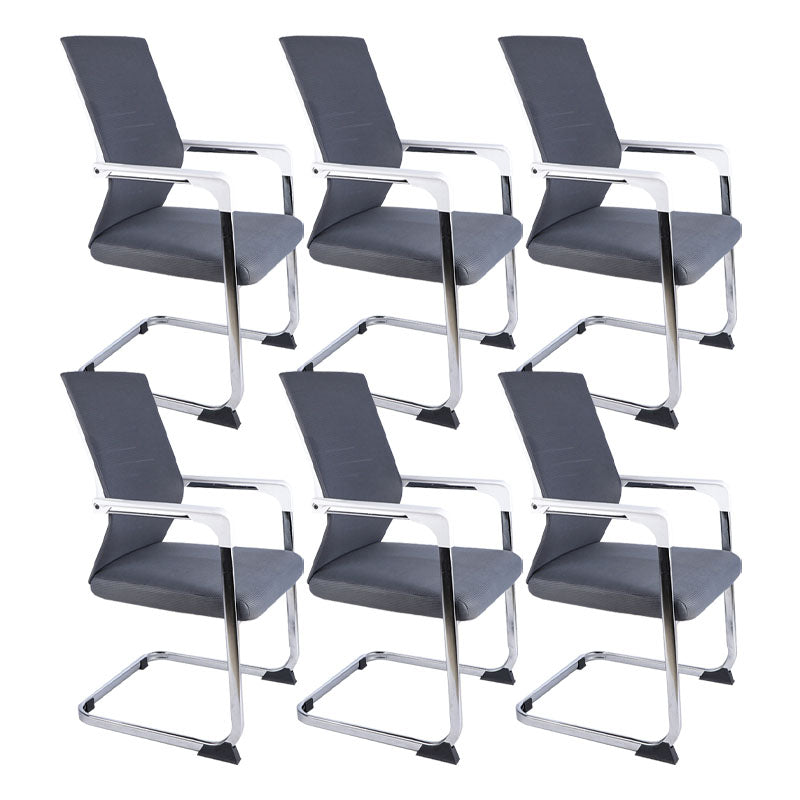 Modern Fixed Arms Office Chair Steel Lumbar Support Desk Chair