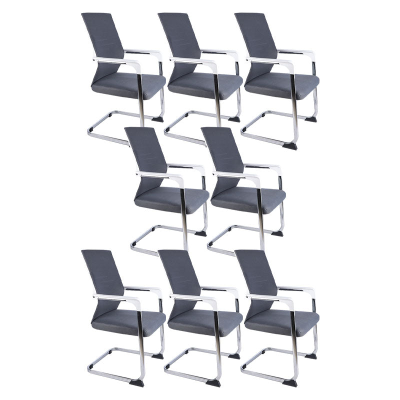 Modern Fixed Arms Office Chair Steel Lumbar Support Desk Chair