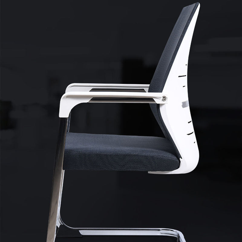 Modern Fixed Arms Office Chair Steel Lumbar Support Desk Chair