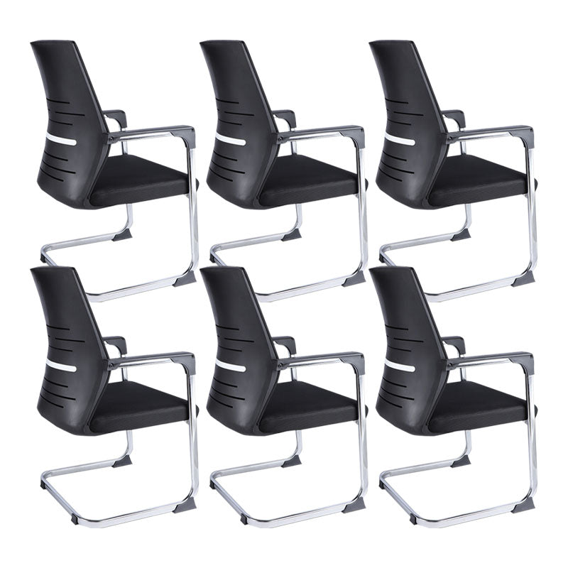 Modern Fixed Arms Office Chair Steel Lumbar Support Desk Chair