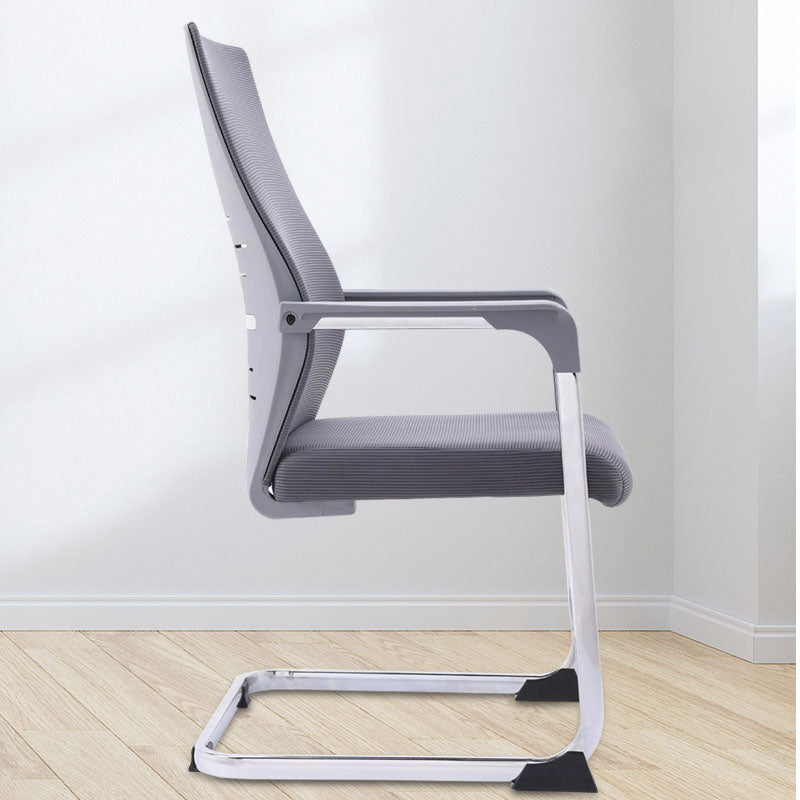 Modern Fixed Arms Office Chair Steel Lumbar Support Desk Chair