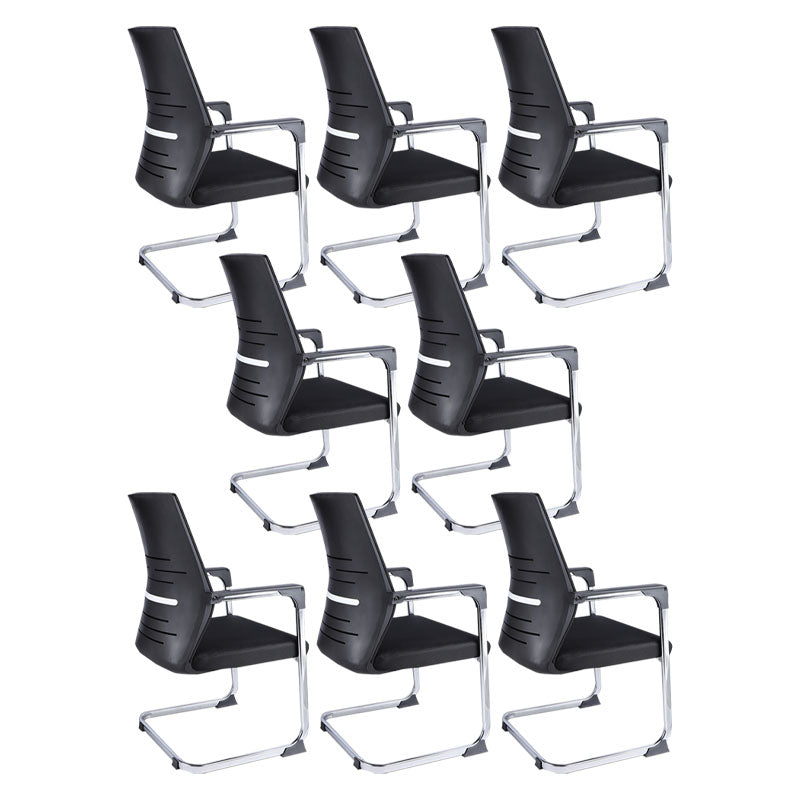 Modern Fixed Arms Office Chair Steel Lumbar Support Desk Chair