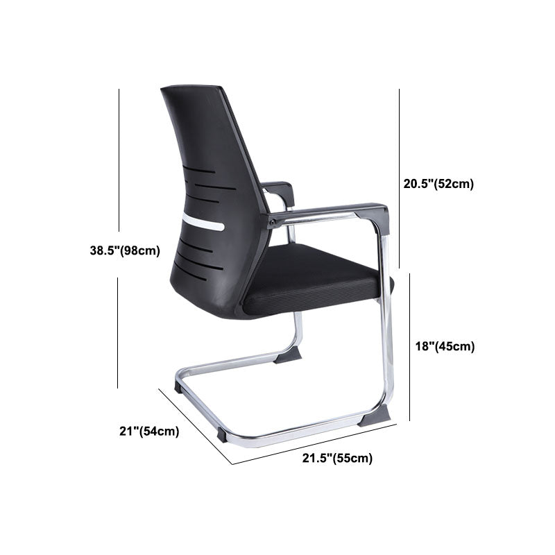 Modern Fixed Arms Office Chair Steel Lumbar Support Desk Chair