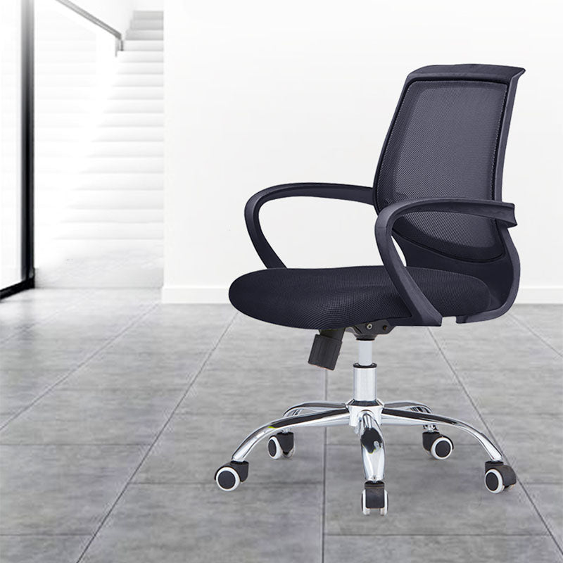 Modern Steel Conference Chair Adjustable Fixed Arms Office Chair