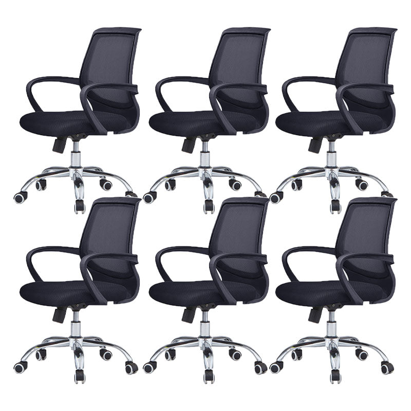 Modern Steel Conference Chair Adjustable Fixed Arms Office Chair