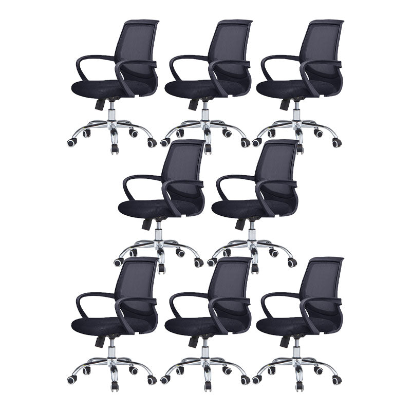 Modern Steel Conference Chair Adjustable Fixed Arms Office Chair