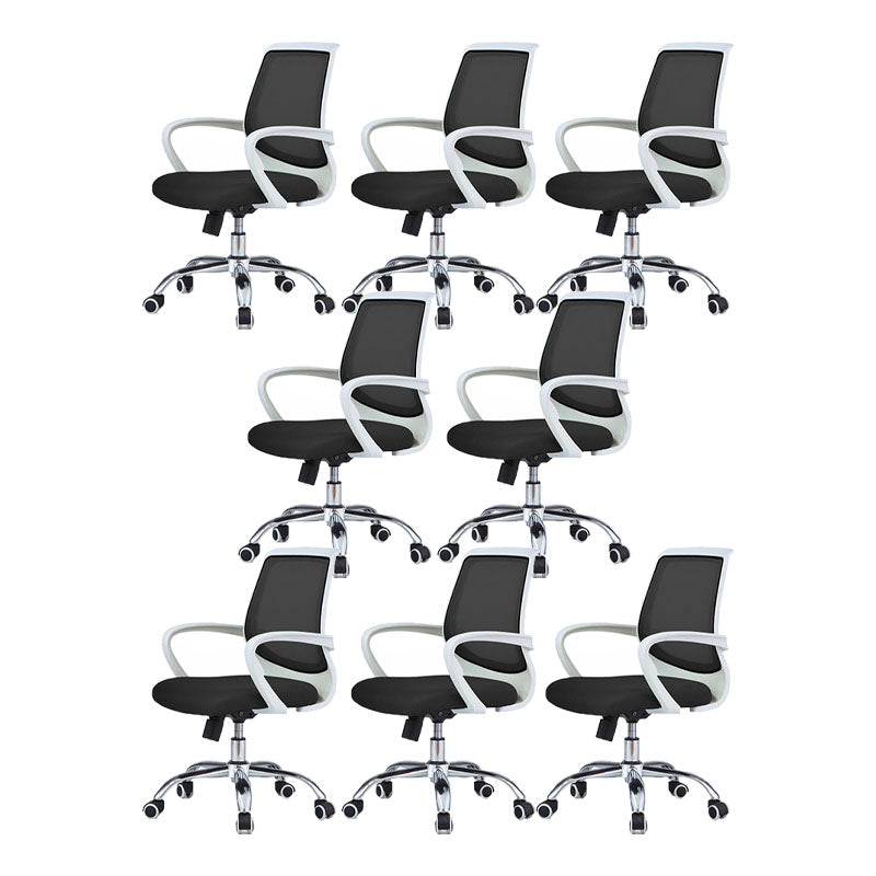 Modern Steel Conference Chair Adjustable Fixed Arms Office Chair