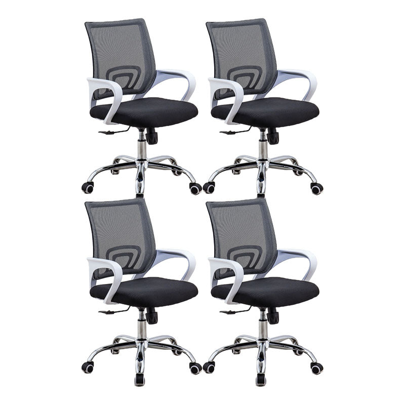 Fixed Arms Desk Chair Mid Back Swivel with Wheels Ergonomic Office Chair