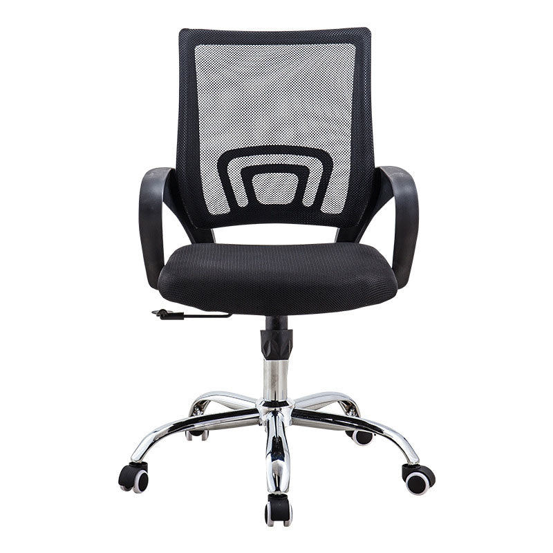 Fixed Arms Desk Chair Mid Back Swivel with Wheels Ergonomic Office Chair