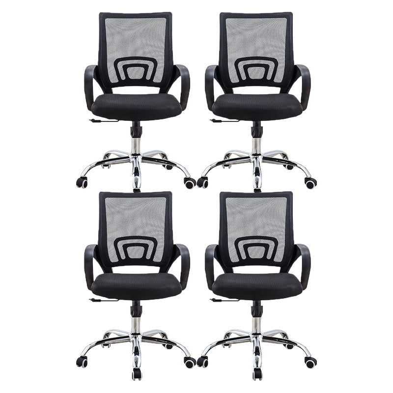 Fixed Arms Desk Chair Mid Back Swivel with Wheels Ergonomic Office Chair