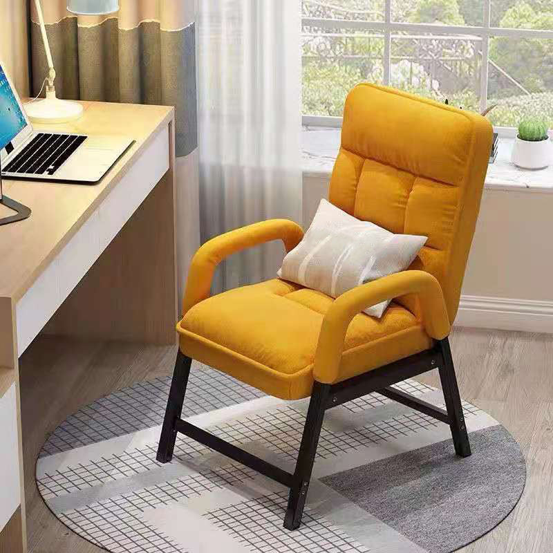 Contemporary Fabric Swivel Chair High-Back with Fixed Arm Chair