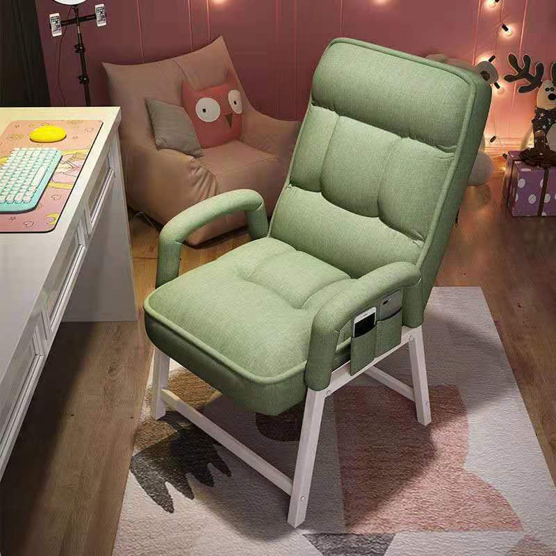 Contemporary Fabric Swivel Chair High-Back with Fixed Arm Chair