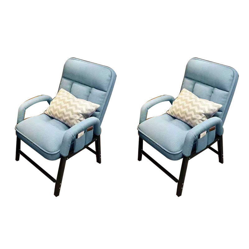 Contemporary Fabric Swivel Chair High-Back with Fixed Arm Chair