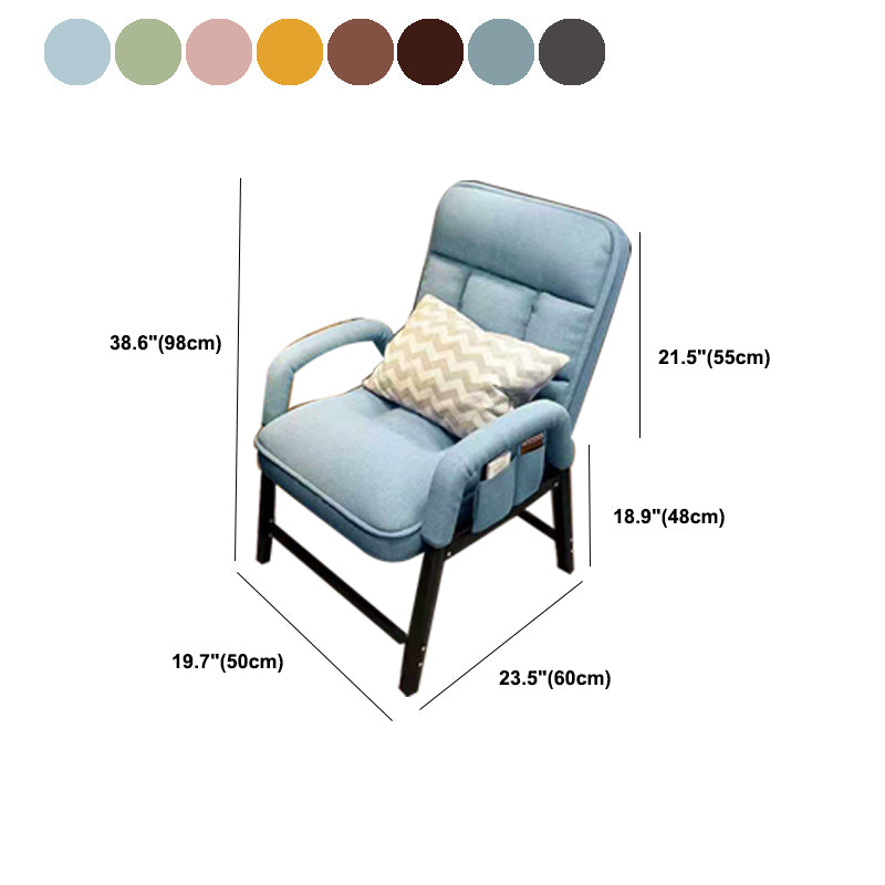 Contemporary Fabric Swivel Chair High-Back with Fixed Arm Chair