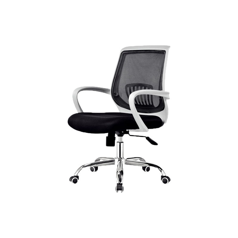 Steel Base Mesh Office Chair Mid Back Desk Chair with Wheels