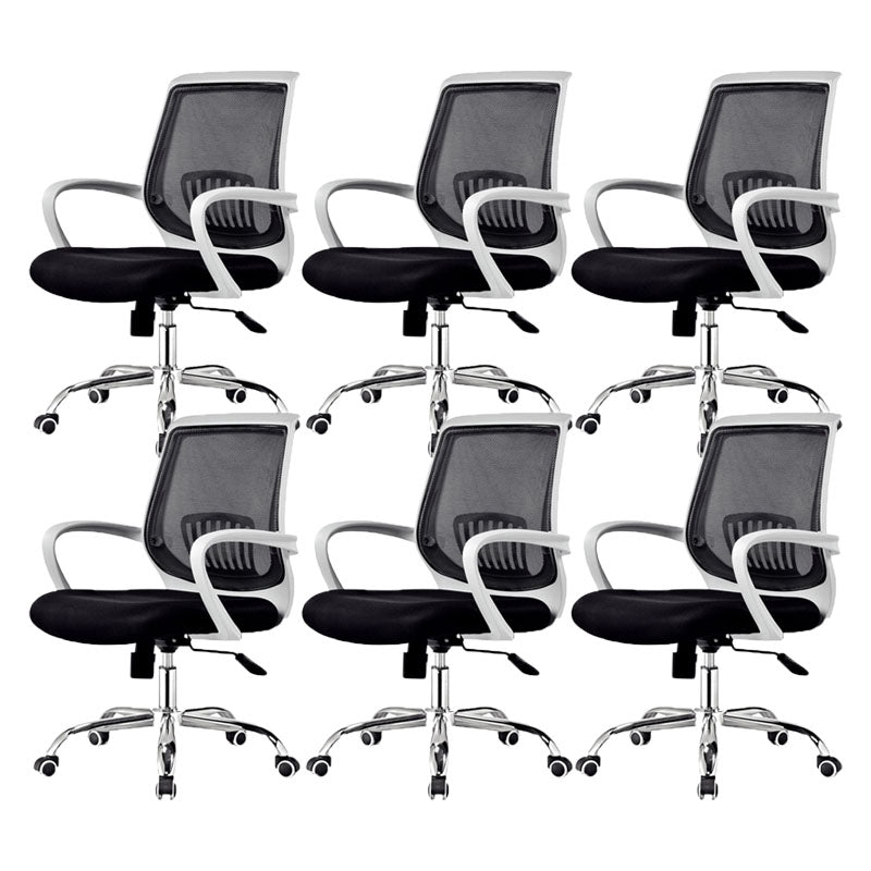 Steel Base Mesh Office Chair Mid Back Desk Chair with Wheels