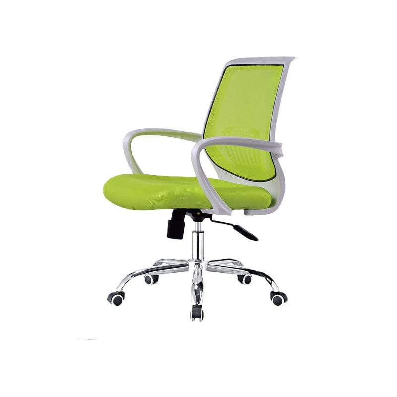 Steel Base Mesh Office Chair Mid Back Desk Chair with Wheels