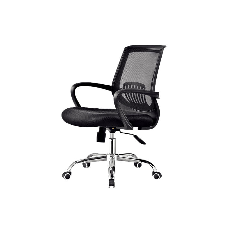 Steel Base Mesh Office Chair Mid Back Desk Chair with Wheels