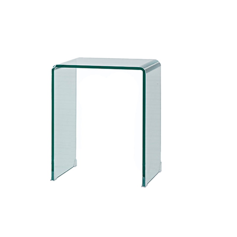 Black/Clear Nightstand End Table, Glass Modernism Nightstand Table