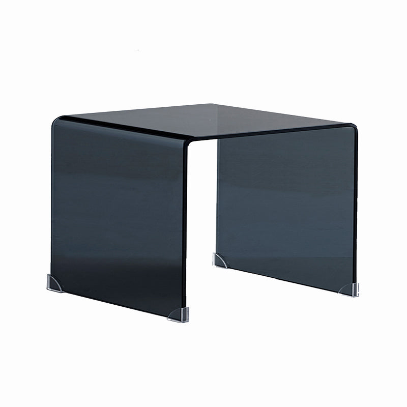 Black/Clear Nightstand End Table, Glass Modernism Nightstand Table