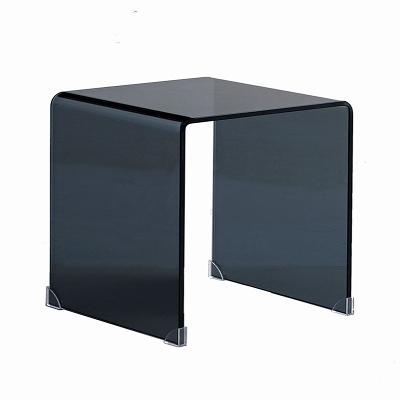 Black/Clear Nightstand End Table, Glass Modernism Nightstand Table