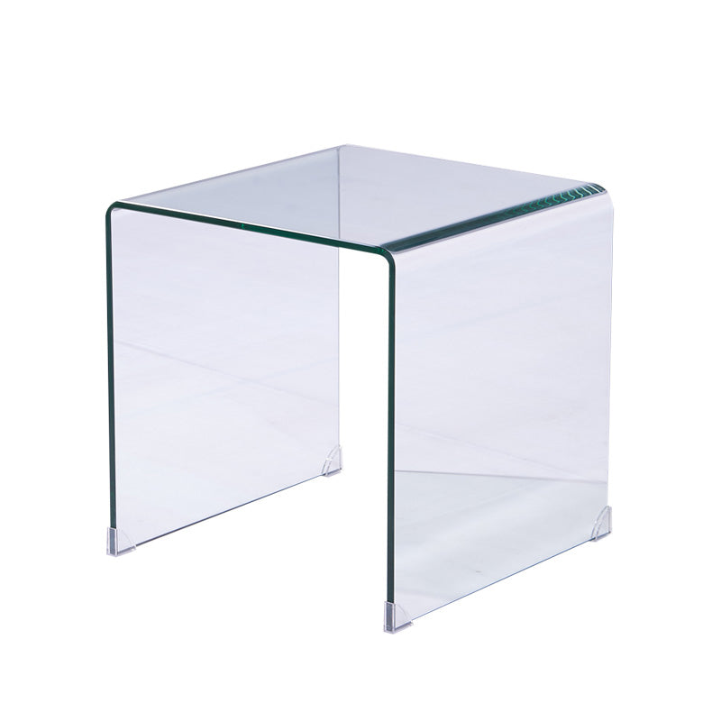 Black/Clear Nightstand End Table, Glass Modernism Nightstand Table