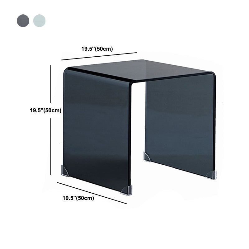 Black/Clear Nightstand End Table, Glass Modernism Nightstand Table