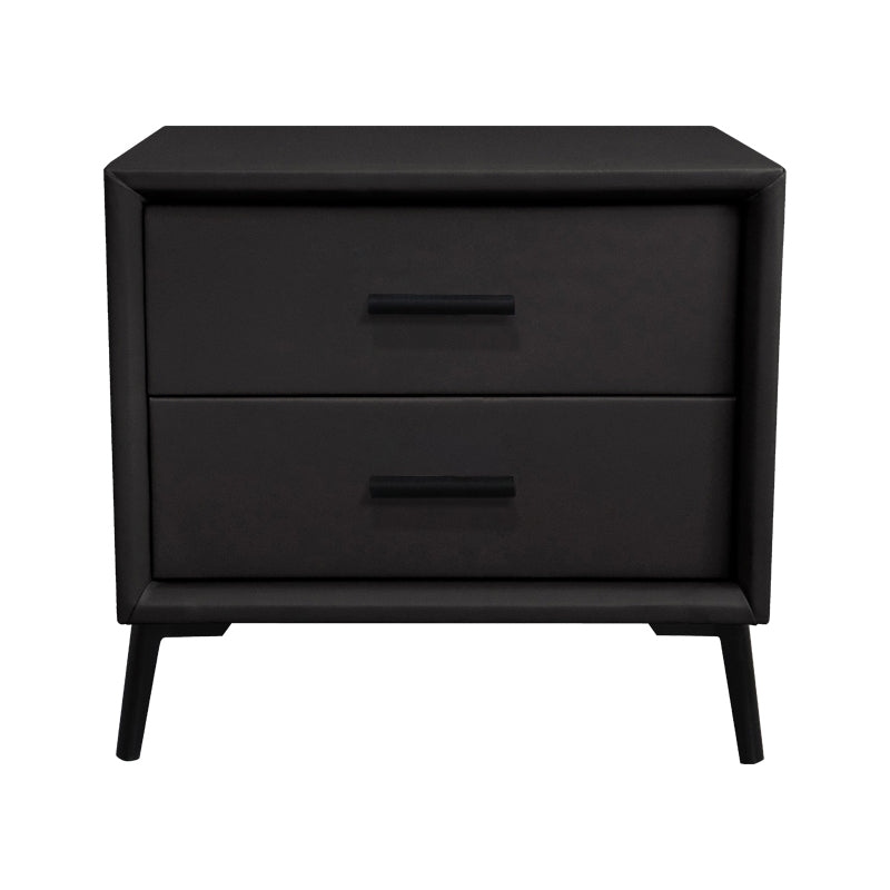 Solid Wood Frame Bedside Table 20" H 2-Drawer Nightstand with 4 Legs