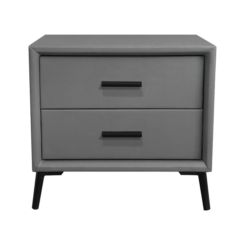 Solid Wood Frame Bedside Table 20" H 2-Drawer Nightstand with 4 Legs