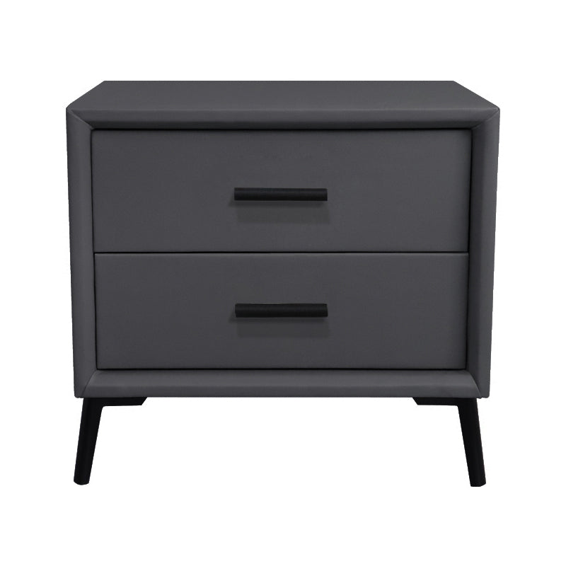 Solid Wood Frame Bedside Table 20" H 2-Drawer Nightstand with 4 Legs